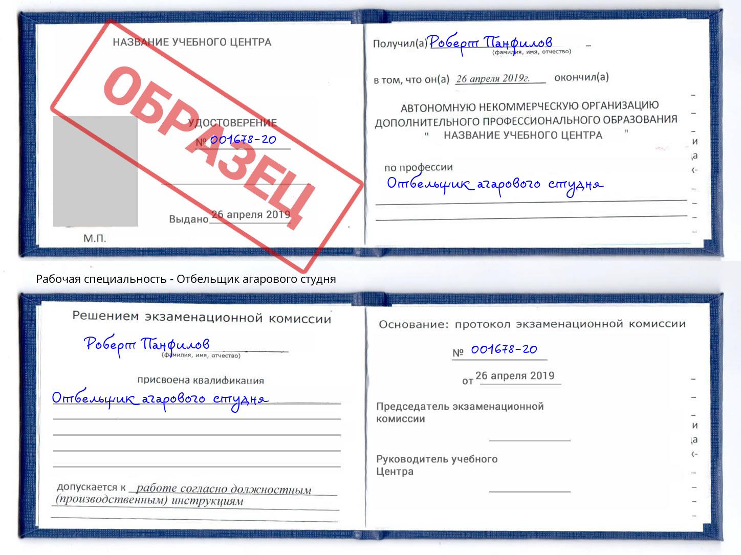 Отбельщик агарового студня Артем