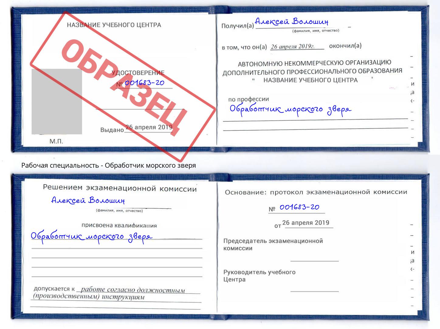 Обработчик морского зверя Артем